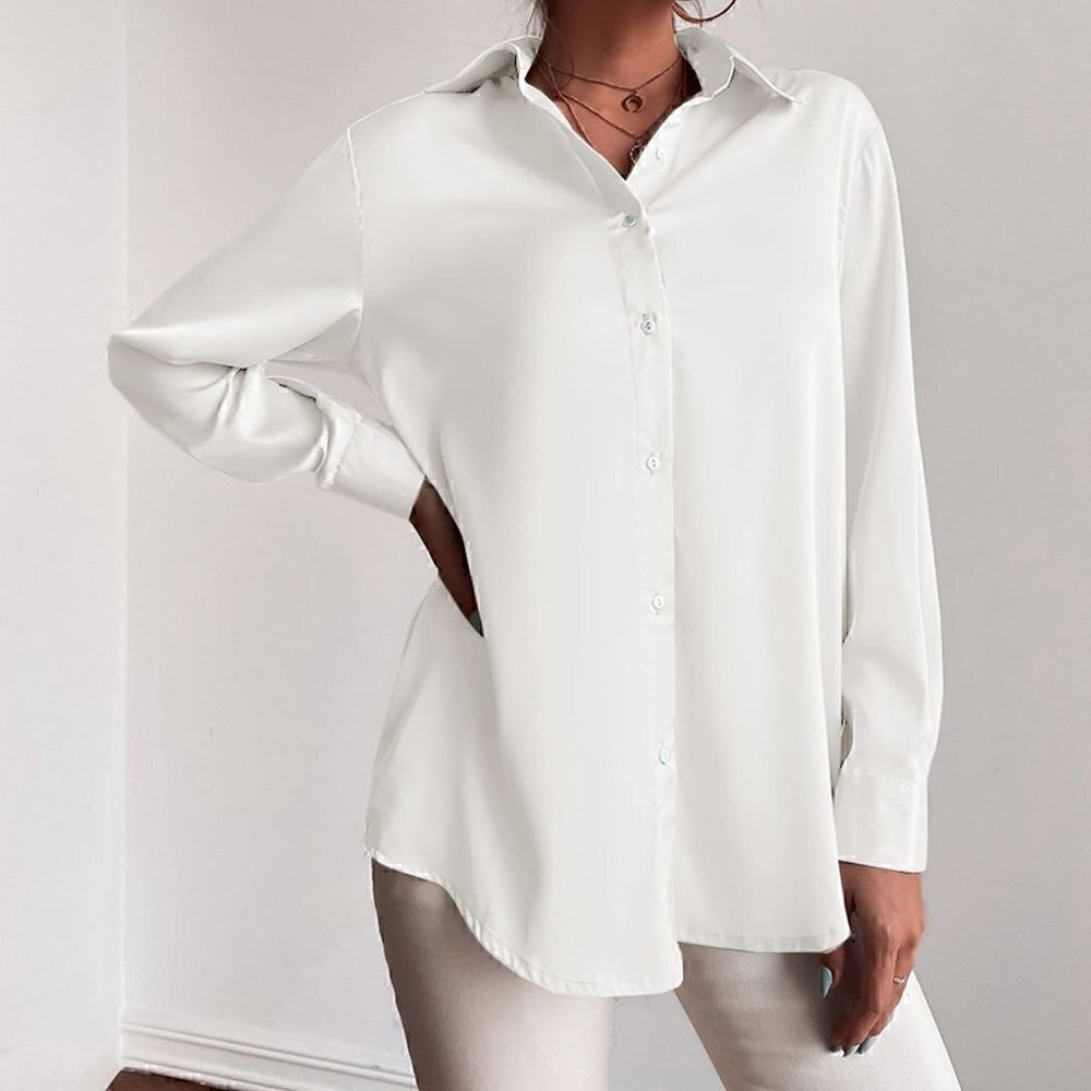 Chic Button Up Solid Shirt